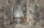 Wyke Bayliss Ely Cathedral pen and watercolour France oil painting artist